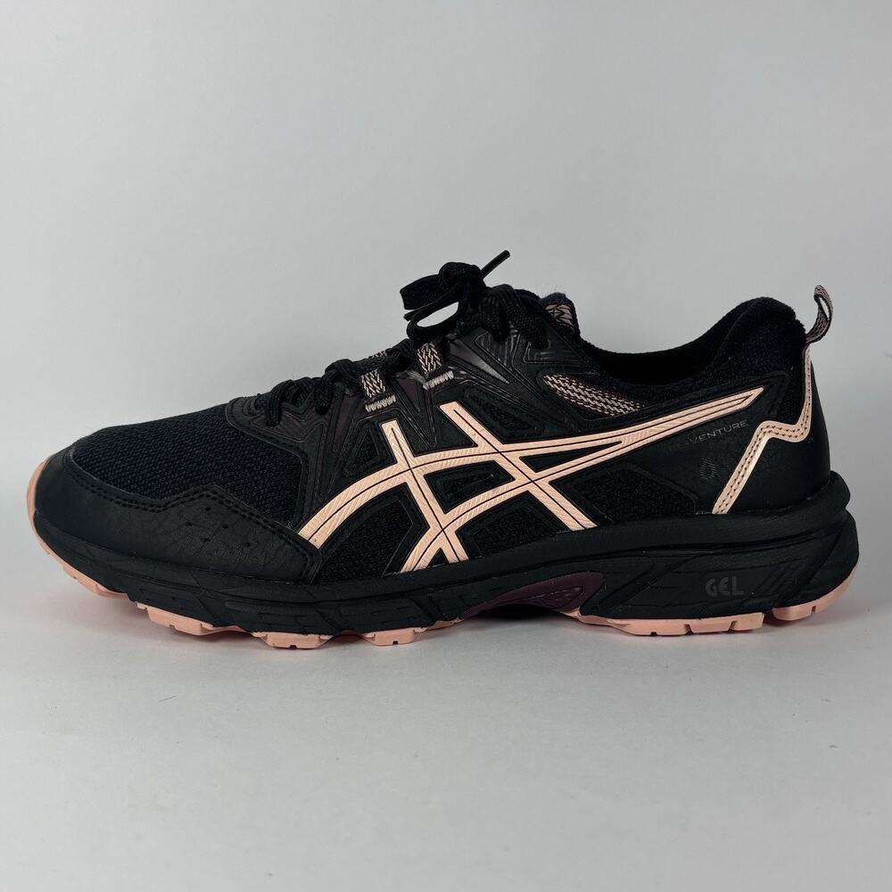 ASICS GEL-Venture 7 Women Trail Running Shoes Black Rose Pink 1012A708 Size 9